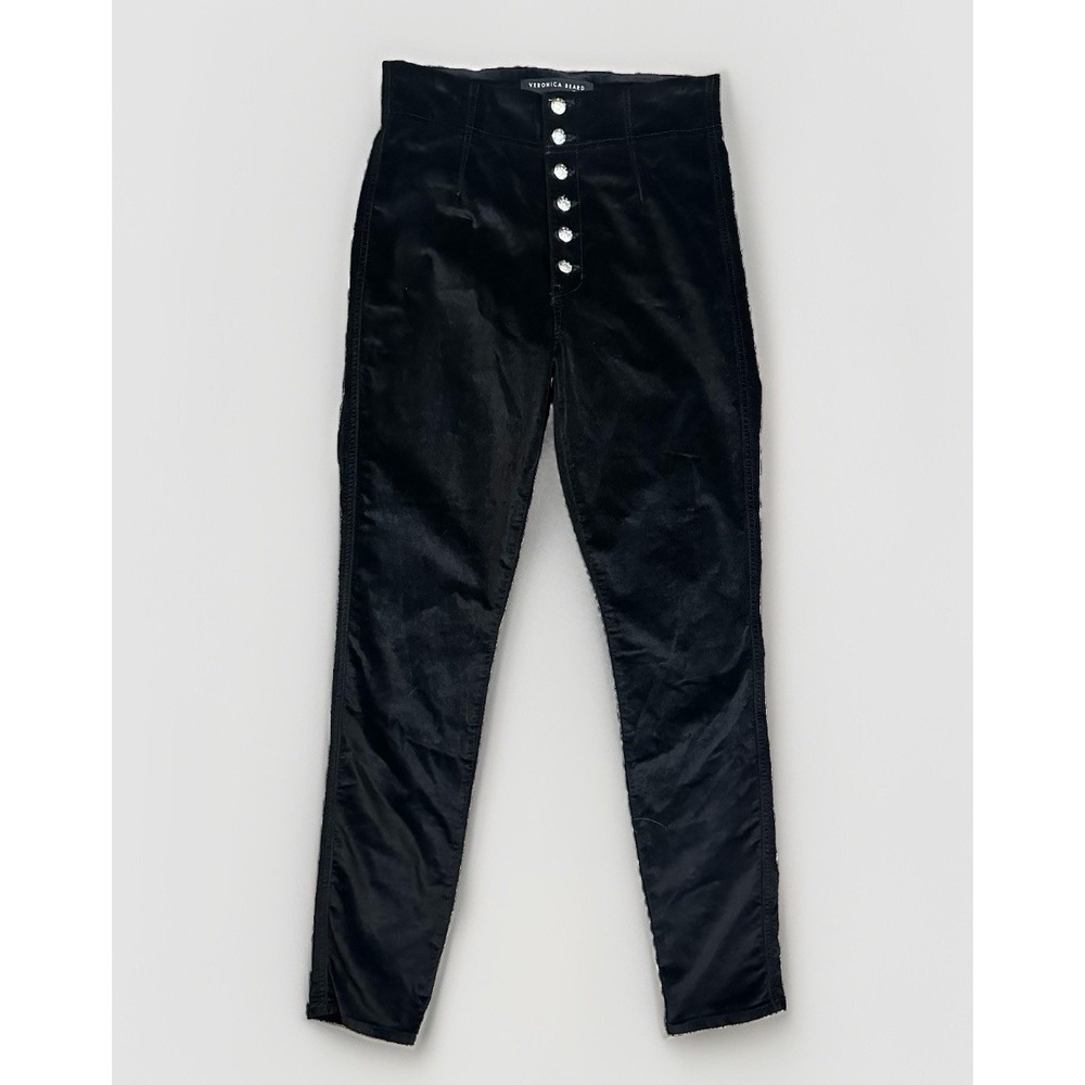 Veronia Beard 29 Black Velvet Debbie Skinny High Rise Pants High Rise Luxury
